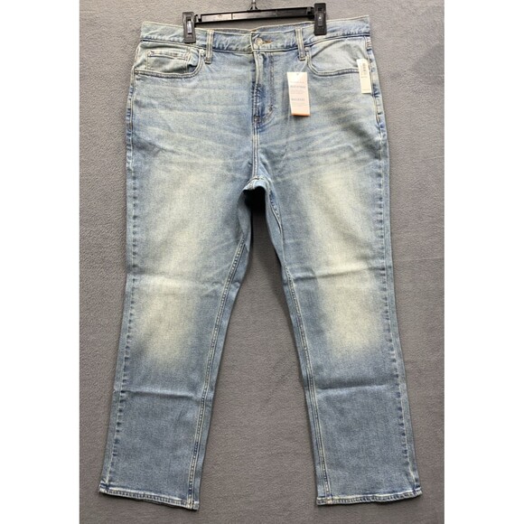 Old Navy Mens Denim Jeans Men's Straight Distressed Blue Size 38X30 - Picture 1 of 16
